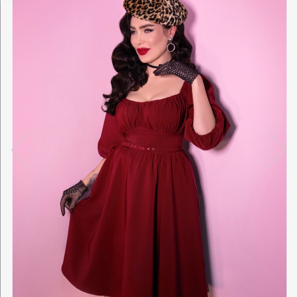 Vixen by Micheline Pitt Vacation Dress in Garnet